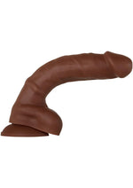 Load image into Gallery viewer, Real Supple Poseable Silicone Dildo with Balls - Chocolate - 8.25 In
