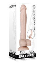 Load image into Gallery viewer, Real Supple Poseable Silicone Dildo with Balls - Flesh/Vanilla - 8.25in
