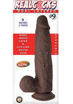 Load image into Gallery viewer, Realcocks Dual Layered #9 Bendable Thick Dildo - Chocolate - 9in
