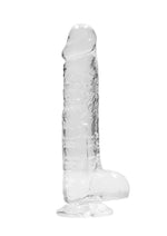 Load image into Gallery viewer, Realrock Crystal Clear Dildo with Balls - Clear - 8in
