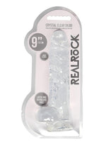Load image into Gallery viewer, Realrock Crystal Clear Dildo with Balls - Clear - 9in
