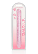 Load image into Gallery viewer, Realrock Crystal Clear Double Dong - Pink - 13in
