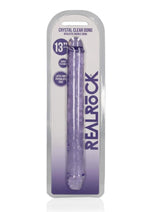 Load image into Gallery viewer, Realrock Crystal Clear Double Dong - Clear/Purple - 13in
