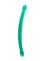 Load image into Gallery viewer, Realrock Crystal Clear Double Dong - Clear/Green - 17in
