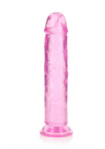 Load image into Gallery viewer, Realrock Crystal Clear Straight No Balls Dildo - Clear/Pink - 10in
