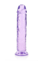 Load image into Gallery viewer, Realrock Crystal Clear Straight No Balls Dildo - Clear/Purple - 10in
