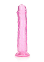 Load image into Gallery viewer, Realrock Crystal Clear Straight No Balls Dildo - Clear/Pink - 11in

