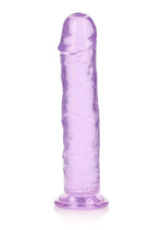 Load image into Gallery viewer, Realrock Crystal Clear Straight No Balls Dildo - Clear/Purple - 11in
