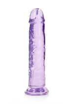 Load image into Gallery viewer, Realrock Crystal Clear Straight No Balls Dildo - Clear/Purple - 9in
