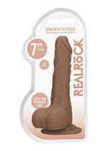 Load image into Gallery viewer, Realrock Skin Realistic Dildo with Balls - Caramel - 7in
