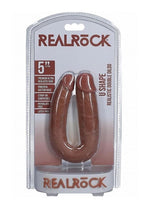Load image into Gallery viewer, Realrock Ultra Realistic Skin U Shaped Double Dildo - Caramel - 5in

