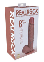Load image into Gallery viewer, Realrock Vibrating and Thrusting Cock with Balls Regular Straight - Caramel - 8in
