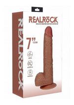 Load image into Gallery viewer, Realrock Vibrating Cock with Balls Regular Straight - Caramel - 7in
