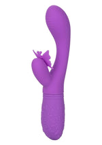 Load image into Gallery viewer, Rechargeable Butterfly Kiss Flutter Silicone Rabbit Vibrator - Purple
