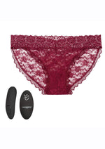 Load image into Gallery viewer, Remote Control Rechargeable Lace Panty Vibe - Red - Medium/Small - Set
