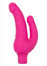 Load image into Gallery viewer, Rechargeable Power Stud Over and Under Silicone Vibrating Double Dong - Pink
