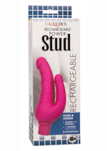 Load image into Gallery viewer, Rechargeable Power Stud Over and Under Silicone Vibrating Double Dong - Pink
