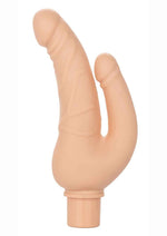 Load image into Gallery viewer, Rechargeable Power Stud Over and Under Silicone Vibrating Double Dong - Vanilla
