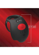 Load image into Gallery viewer, Red Dot Silicone Rechargeable Vibrating Cock Ring with Controller V3 - Black/Red
