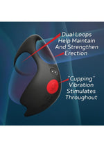Load image into Gallery viewer, Red Dot Silicone Rechargeable Vibrating Cock Ring with Controller V3
