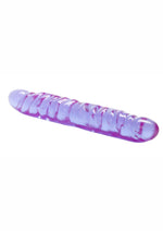 Load image into Gallery viewer, Reflective Gel Veined Double Dildo - Purple - 12in
