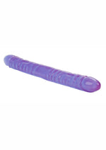 Load image into Gallery viewer, Reflective Gel Veined Double Dildo - Purple - 18in
