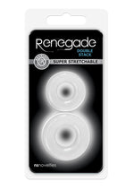 Load image into Gallery viewer, Renegade Double Stack Super Stretchable Cock Rings - Clear - Set Of 2
