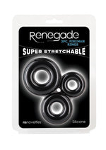 Load image into Gallery viewer, Renegade Fireman Silicone Rings - Black - 3 Piece/Set

