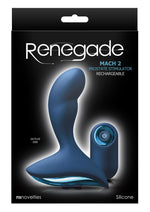 Load image into Gallery viewer, Renegade Mach 2 Rechargeable Silicone Vibrating Prostate Stimulator with Remote Control - Blue

