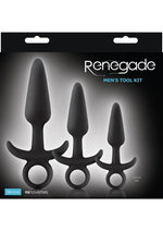 Load image into Gallery viewer, Renegade Men's Tool Kit Silicone Anal Plugs - Black - Set Of 3