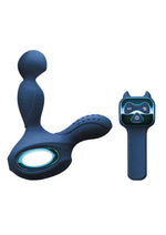 Load image into Gallery viewer, Renegade Orbit Rechargeable Silicone Vibrating Rotating Heated Prostate Stimulator with Remote Control - Blue
