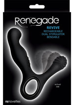 Load image into Gallery viewer, Renegade Revive Rechargeable Silicone Dual Stimulator Prostate Stimulator - Black

