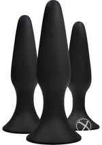 Load image into Gallery viewer, Renegade Sliders Trainer Anal Plugs - Black - Set Of 3