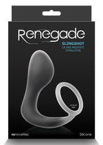 Load image into Gallery viewer, Renegade Slingshot Silicone Cock Ring and Prostate Plug - Black
