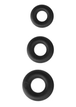 Load image into Gallery viewer, Renegade Super Soft Silicone Power Rings Cock Rings - Black - Set Of 3
