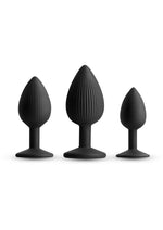Load image into Gallery viewer, Renegade Triple Ace Silicone Anal Plugs Kit - Black - 3pc/Set