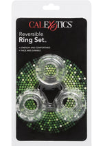 Load image into Gallery viewer, Reversible Ring Set Silicone Cock Ring - Clear - 3 Piece Set
