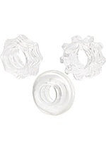 Load image into Gallery viewer, Reversible Ring Set Silicone Cock Ring - Clear - 3 Piece Set
