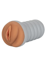 Load image into Gallery viewer, Ribbed Gripper Tight Pussy Dual Dense Textured Masturbator Stroker - Brown - 6in

