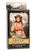 Load image into Gallery viewer, Ride &#39;Em Premium Denim Collection Collar with Leash - Blue
