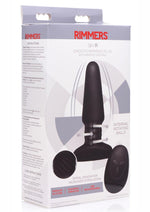 Load image into Gallery viewer, Rimmers Slim R Rechargeable Silicone Smooth Rimming Plug with Remote Control - Black
