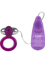 Load image into Gallery viewer, Ring Of Passion Vibrating Cock Ring with Clitoral Stimulation - Purple
