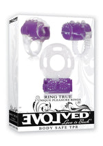Load image into Gallery viewer, Ring True Cock Ring - Clear/Purple - Set
