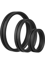 Load image into Gallery viewer, Ringo Pro X3 Silicone Cock Rings Set Waterproof - Black - 3 Piece/Pack
