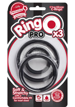 Load image into Gallery viewer, Ringo Pro X3 Silicone Cock Rings Set Waterproof - Black - 3 Piece/Pack
