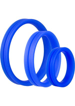 Load image into Gallery viewer, Ringo Pro X3 Silicone Cock Rings Set Waterproof - Blue - 3 Piece/Pack
