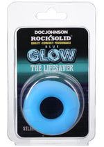 Load image into Gallery viewer, Rock Solid Lifesaver Glow In The Dark Silicone Cock Ring - Blue/Glow In The Dark
