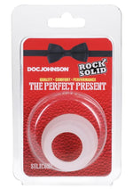 Load image into Gallery viewer, Rock Solid Perfect Present Silicone Cock Ring Holiday Edition - Frost/White - 3 Pack
