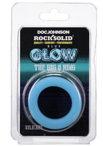 Load image into Gallery viewer, Rock Solid The Big O Glow In The Dark Silicone Cock Ring - Black/Blue/Glow In The Dark
