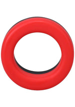Load image into Gallery viewer, Rock Solid The Big O Silicone Cock Ring - Black/Red
